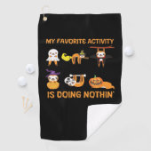 Serviette De Golf Mon activité préférée est de ne rien faire Rétro P (En situation)