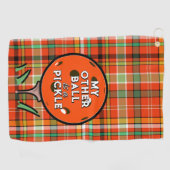 Serviette De Golf Mon Autre Bal Est Un Pickleball Orange Golfeur Pic (Horizontal)