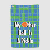 Serviette De Golf Mon Autre Boule Est Un Pickleball Bleu Pickleball (Devant)