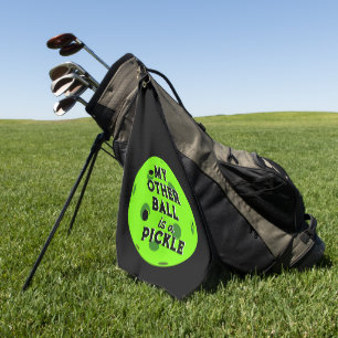 Serviette De Golf Mon Autre Boule Est Un Pickleball Vert Pickleball 