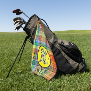 Serviette De Golf Mon Autre Boule Est Un Plaid De Pickleball De Golf