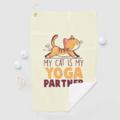 Serviette De Golf Mon Chat Est Mon Partenaire De Yoga (En situation)