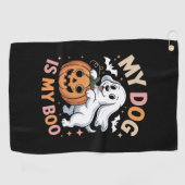 Serviette De Golf Mon chien est mon garçon Drôle Halloween (Horizontal)