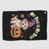Serviette De Golf Mon chien est My Boo Halloween (Horizontal)