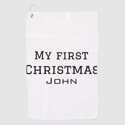 Serviette De Golf Mon premier Noël ajouter nom masculin hommes texte (Devant)