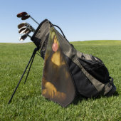 Serviette De Golf Mona Lisa soufflant de bulle rose (Vert)