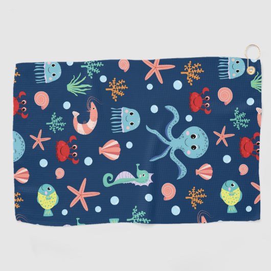 Serviette De Golf Monde marin (Horizontal)
