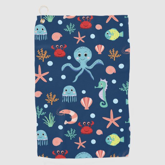 Serviette De Golf Monde marin (Devant)