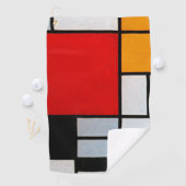 Serviette De Golf Mondrian - Composition avec un grand plan rouge (En situation)