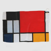 Serviette De Golf Mondrian - Composition avec un grand plan rouge (Horizontal)