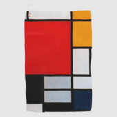 Serviette De Golf Mondrian - Composition avec un grand plan rouge (Devant)