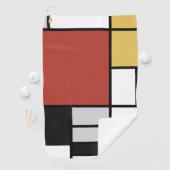 Serviette De Golf Mondrian Peinture Rouge Plane Jaune Noir Gris Bleu (En situation)