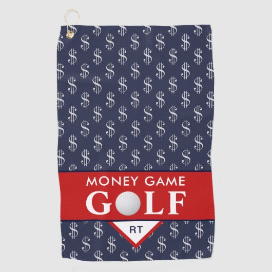 Serviette De Golf Money Game Golf avec votre Monogramme (Devant)