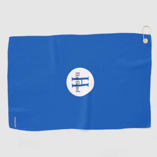 Serviette de golf Monogram avec nom et initiale (Horizontal)
