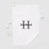 Serviette de golf Monogram avec nom et initiale (En situation)