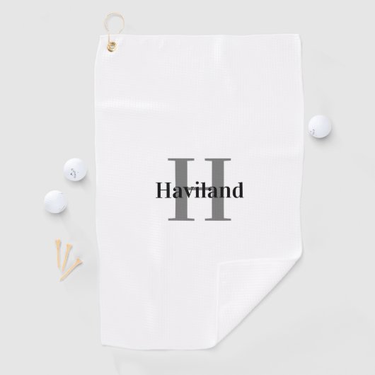 Serviette de golf Monogram avec nom et initiale (En situation)