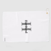 Serviette de golf Monogram avec nom et initiale (Horizontal)