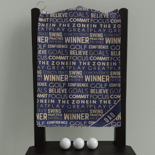 Serviette de golf Monogram Bleu et Or du Vainqueur