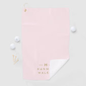 Serviette De Golf Monogram Blush | Elegant Gold Minimum (En situation)