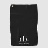 Serviette De Golf Monogram Classic Elegant Minimum Black and White (Devant)