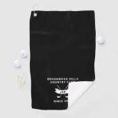 Serviette De Golf Monogram Classique Croisés en Noir et Blanc (En situation)