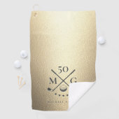 Serviette De Golf Monogram Gold Golf Anniversaire Golf (En situation)