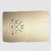 Serviette De Golf Monogram Gold Golf Anniversaire Golf (Horizontal)