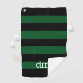 Serviette de golf Monogram Green & Black Stripe av (En situation)
