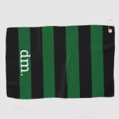 Serviette de golf Monogram Green & Black Stripe av (Horizontal)