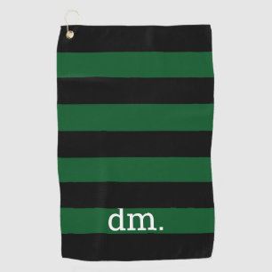 Serviette de golf Monogram Green & Black Stripe av