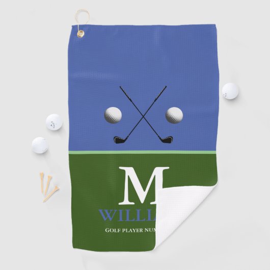 Serviette De Golf Monogram Green Golfer (En situation)