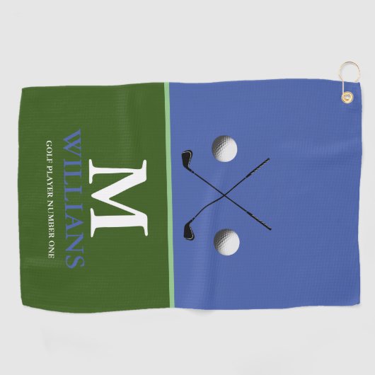Serviette De Golf Monogram Green Golfer (Horizontal)