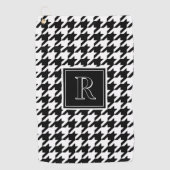 Serviette De Golf Monogram Houndstooth Pattern Black & White (Devant)
