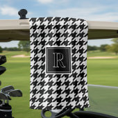 Serviette De Golf Monogram Houndstooth Pattern Black & White