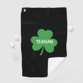 Serviette De Golf Monogram Lucky Shamrock Clover (En situation)