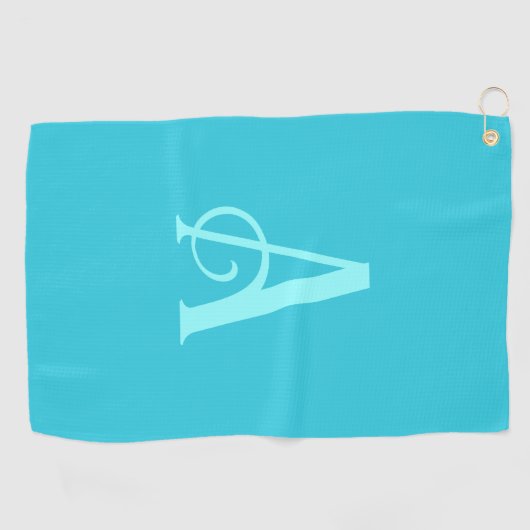 Serviette De Golf Monogram Modern Minimal Teal (Horizontal)