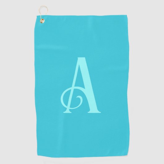 Serviette De Golf Monogram Modern Minimal Teal (Devant)