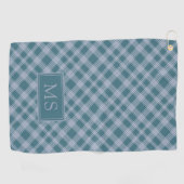 Serviette de golf Monogram Motif Cyan poli (Horizontal)