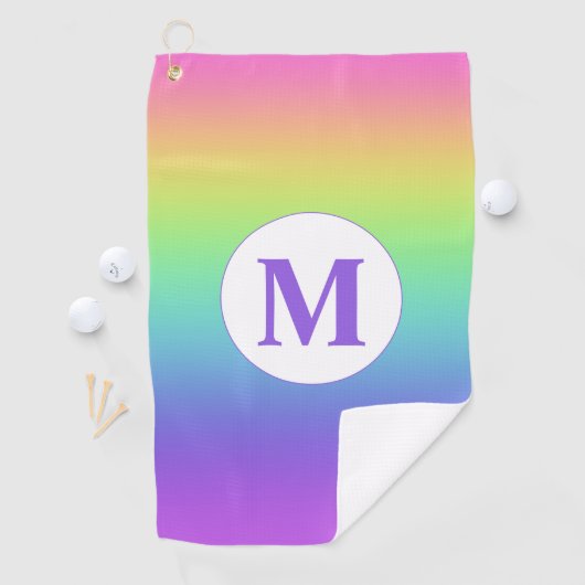 Serviette De Golf Monogram Rainbow (En situation)