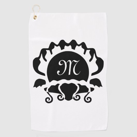 Serviette De Golf Monograme de Black Clam (Devant)