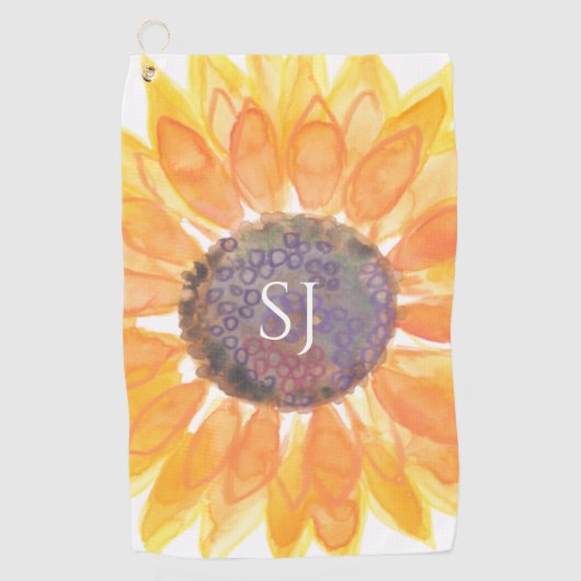 Serviette De Golf Monogramed Floral (Devant)