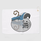 Serviette De Golf Monogramme à pâte noire (Horizontal)