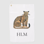 Serviette De Golf Monogramme animal léopard de crème (Devant)