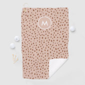 Serviette De Golf Monogramme beige tendance avec Boho en terre cuite (En situation)