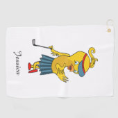 Serviette De Golf Monogramme blanc de la petite Birdie (Horizontal)