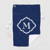 Serviette De Golf Monogramme blanc simple (En situation)