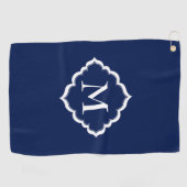 Serviette De Golf Monogramme blanc simple (Horizontal)