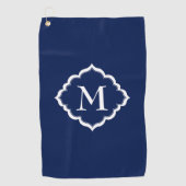 Serviette De Golf Monogramme blanc simple (Devant)