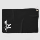 Serviette De Golf Monogramme blanc simple (Horizontal)