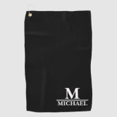 Serviette De Golf Monogramme blanc simple (Devant)